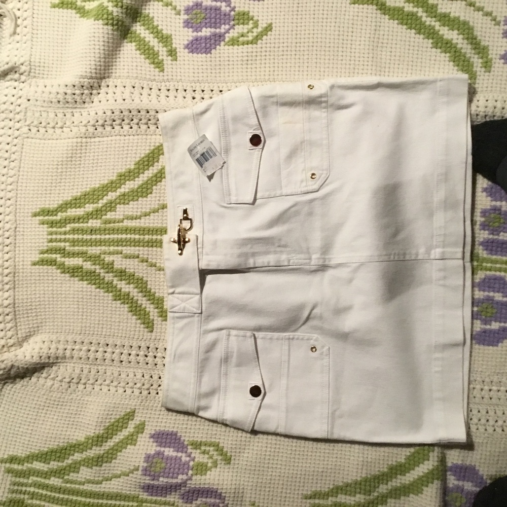 Ralph Lauren white denim shirt skirt
